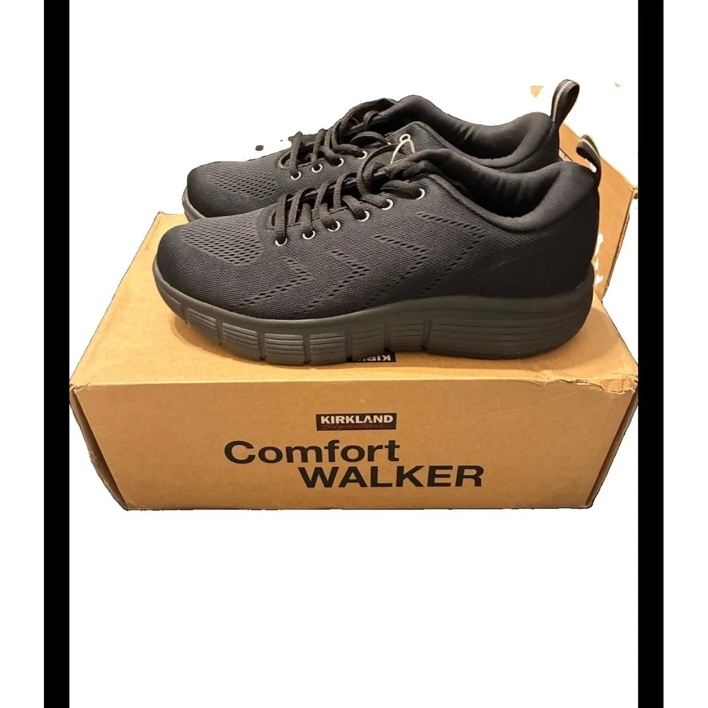 Kirkland Signature Comfort Walker Mens 9.5 Black Mesh Athletic Walking Shoes